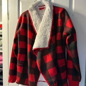 NWT Checkered fur inside jacket